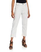 Loose Cotton Bull Cropped Jeans