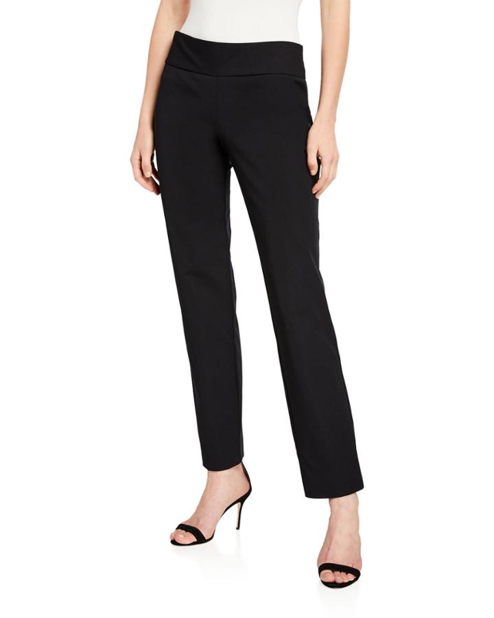 Pull-on Stretch Cotton Ankle Pants