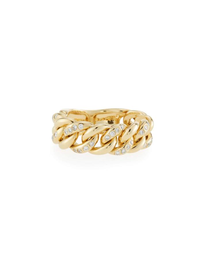 18k Gold & Diamond Chain Ring,
