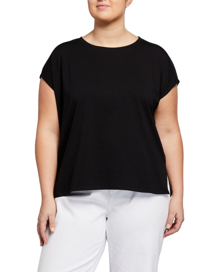 Plus Size Short-sleeve Stretch Jersey Box Top