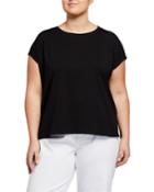 Plus Size Short-sleeve Stretch Jersey Box Top