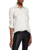 Leather Button-front