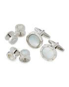 Round Mother-of-pearl Cuff Links & Shirt