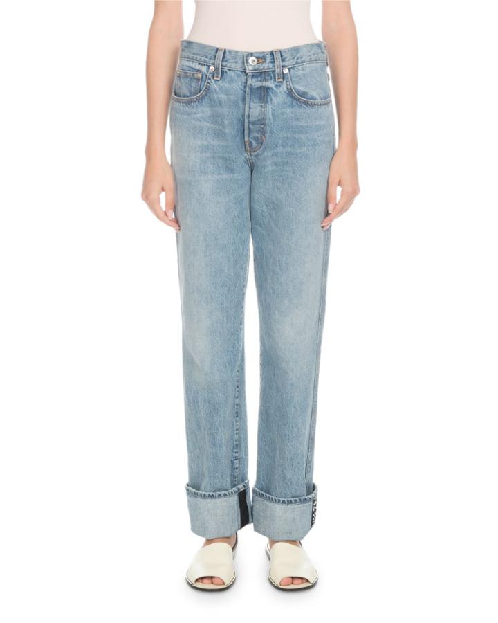 Rigid Cuffed Stovepipe Jeans