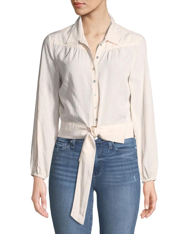 Damaris Tie-front Button-down Top