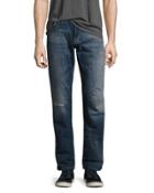 Zach Ripped White-edge Jeans, Blue
