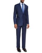 Graph Check Wool Two-piece Suit, Bright Blue