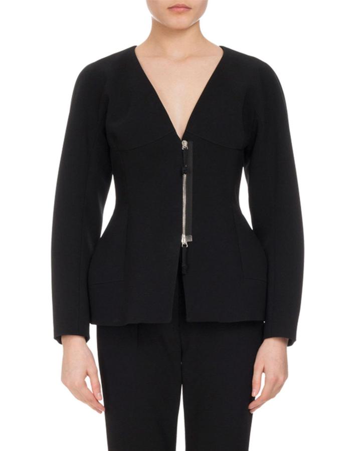Campion Sculpted Zip-front Jacket, Black