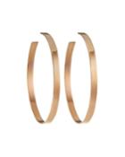 14k Rose Gold Flat Hoop Earrings,