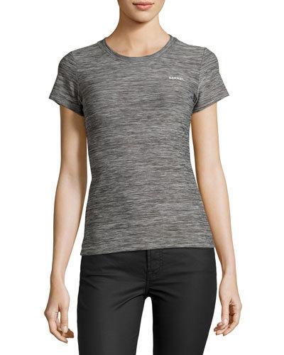 Space-dye Crewneck Top, Black