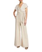Wide-leg Silk Jumpsuit With