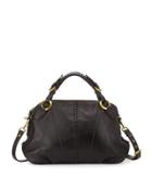 Daria Leather Satchel Bag, Black