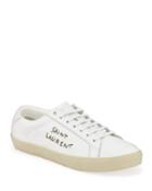 Embroidered Logo Leather Low-top