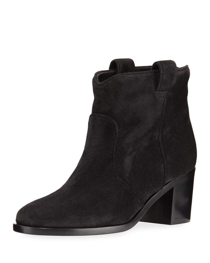 Nikki Suede Ankle Boot, Black