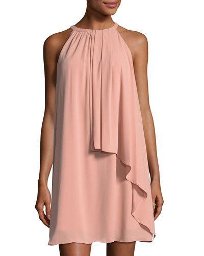 Georgette Draped Halter Dress