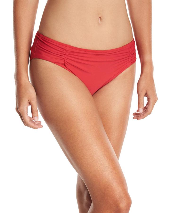 Hey There Shirred-side Hipster Swim Bikini Bottom