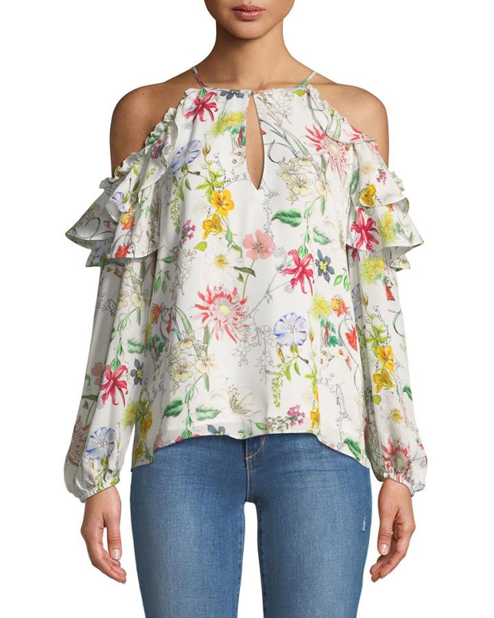 Abby Cold-shoulder Floral-print