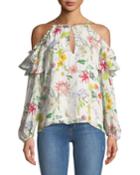 Abby Cold-shoulder Floral-print
