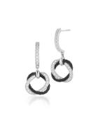 18k Diamond & Cable Link Drop Earrings