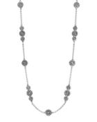 Classic Chain Carved Triple-circle Station Necklace