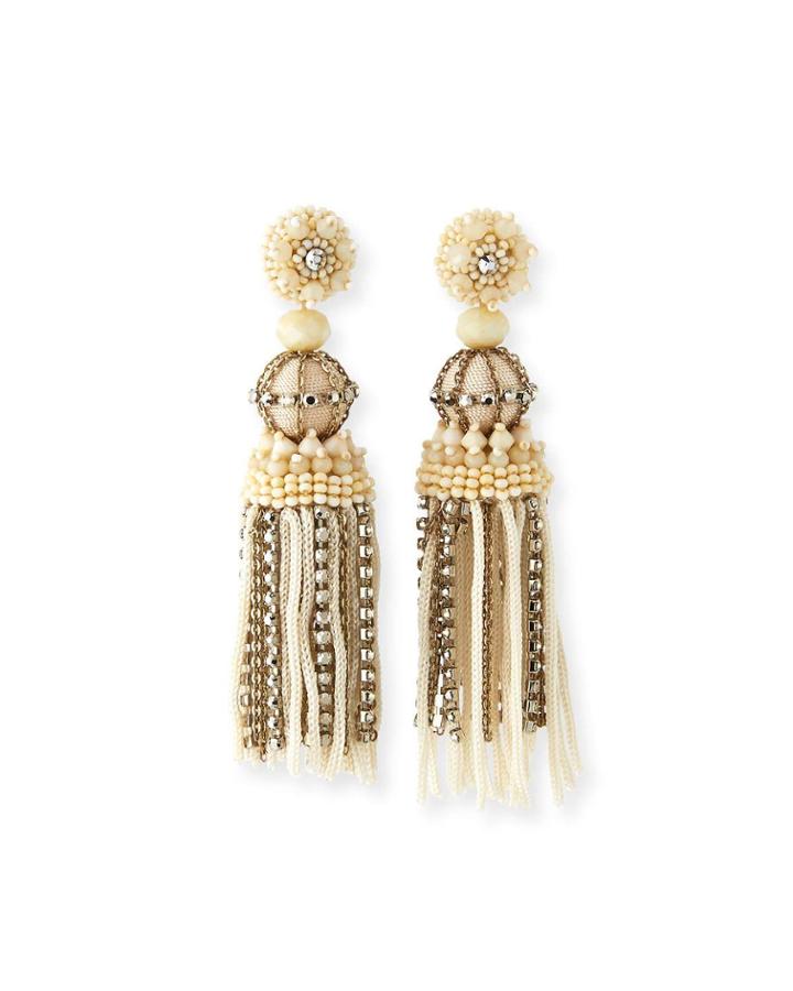Silk & Chain Tassel Earrings