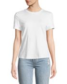 Crewneck Short-sleeve Cinch-back Compact Cotton Jersey Tee