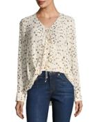 Drape-front Floral-print