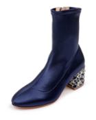 Martine Sock Boots With Embellished Heel