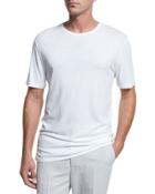 Reverse-hem Crewneck T-shirt