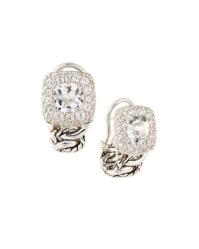 Classic Chain White Topaz Shrimp Earrings