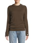 Buckle-grommet Pullover