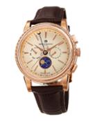 43mm Limited Edition Moonphase Watch, Brown/rose Gold
