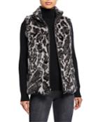 Reversible Nylon Rabbit Fur Vest