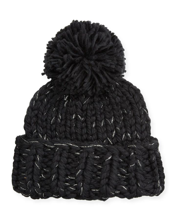 Metallic Chunky Knit Beanie