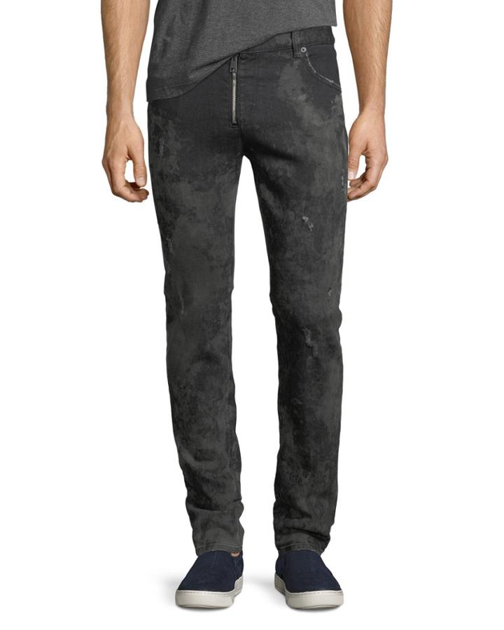 Muddy Slim Denim Biker Jeans