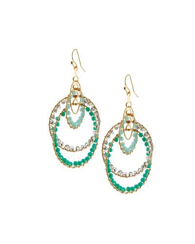Layered Crystal Circle Drop Earrings