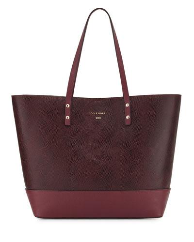 Beckett Snake-embossed Leather Tote Bag, Red
