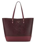 Beckett Snake-embossed Leather Tote Bag, Red