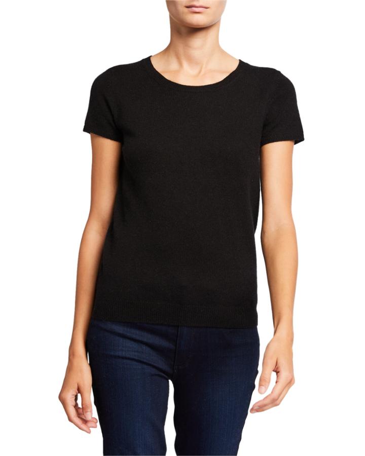 Cashmere Short-sleeve Pullover
