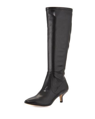 Georgi Pointed-toe Knee Boot, Black