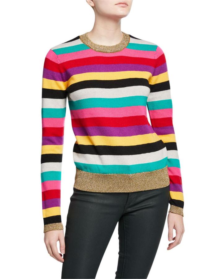 Striped Crewneck Sweater With