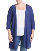 3/4-sleeve Slub Topper Cardigan,
