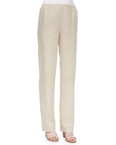 Tissue Linen Straight-leg Pants