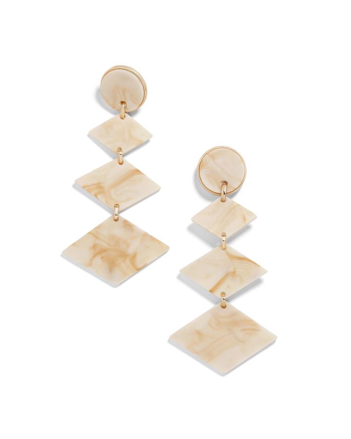 Shanti Resin Drop Earrings, Off-white