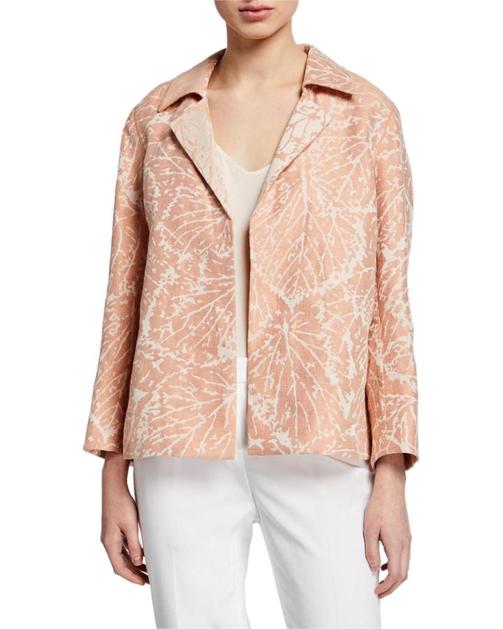 Phillipe Leaf-print Open-front