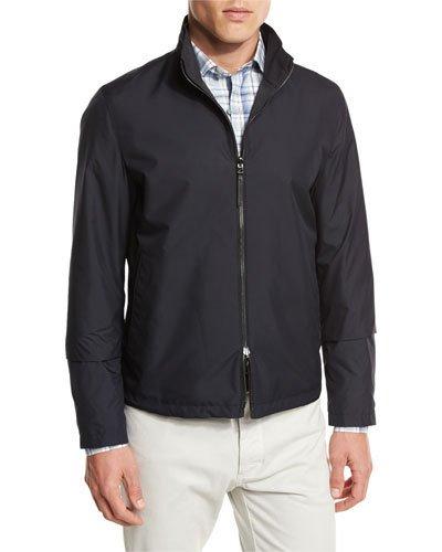 Reversible Tech Bomber Jacket, Navy