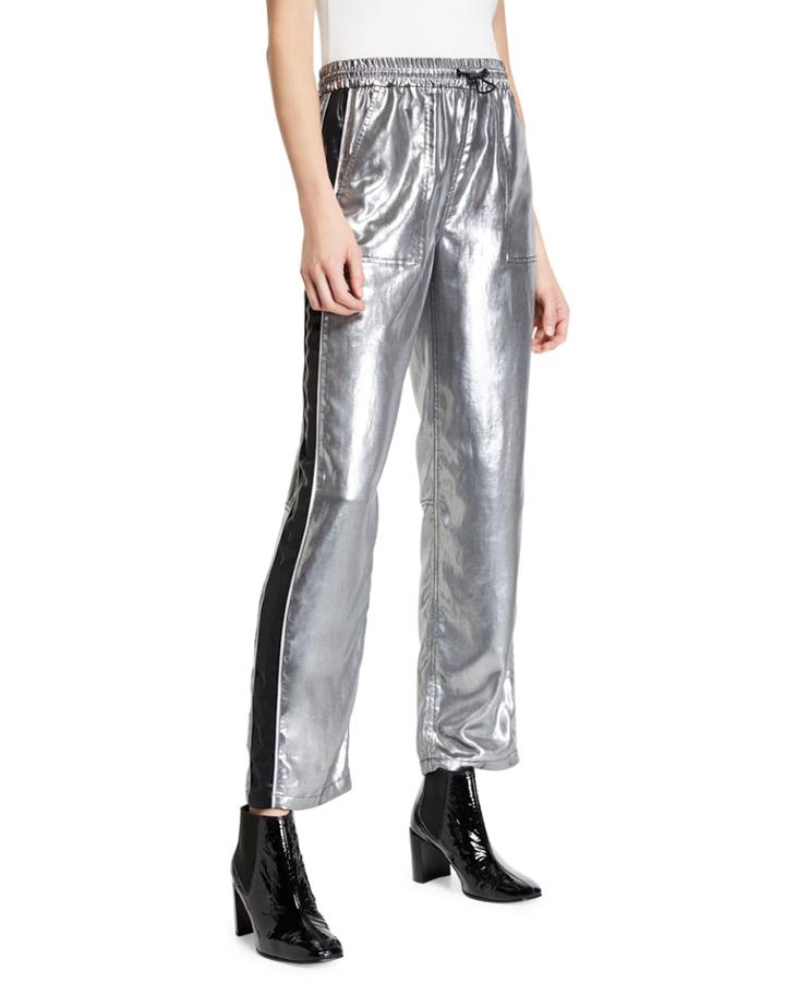 Sloane Metallic Side-stripe Track Pants