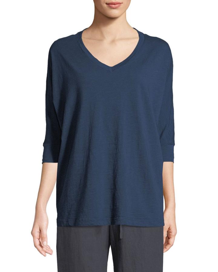 3/4 Dolman-sleeve V-neck Tee
