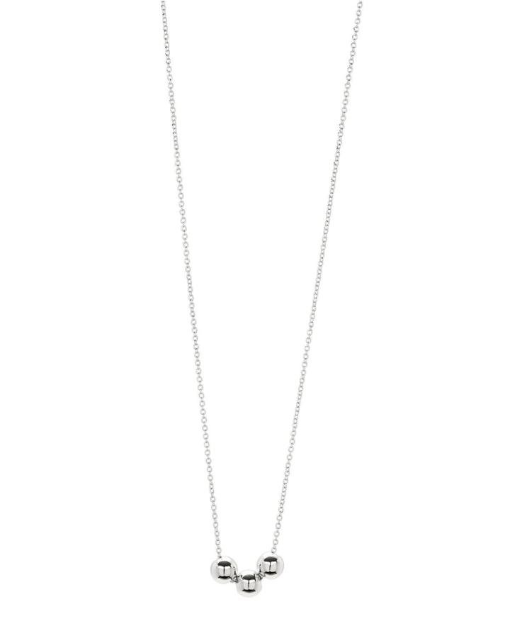 Newport Three-bead Silvertone Adjustable Necklace