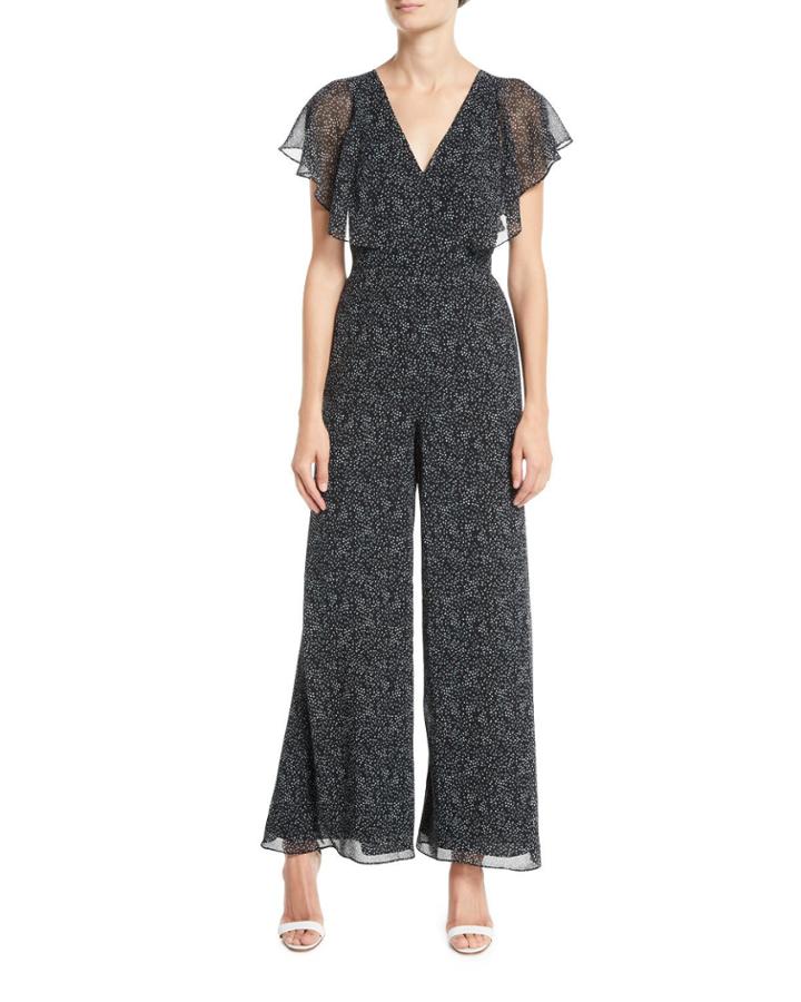 Elena V-neck Jumpsuit W/ Flutter